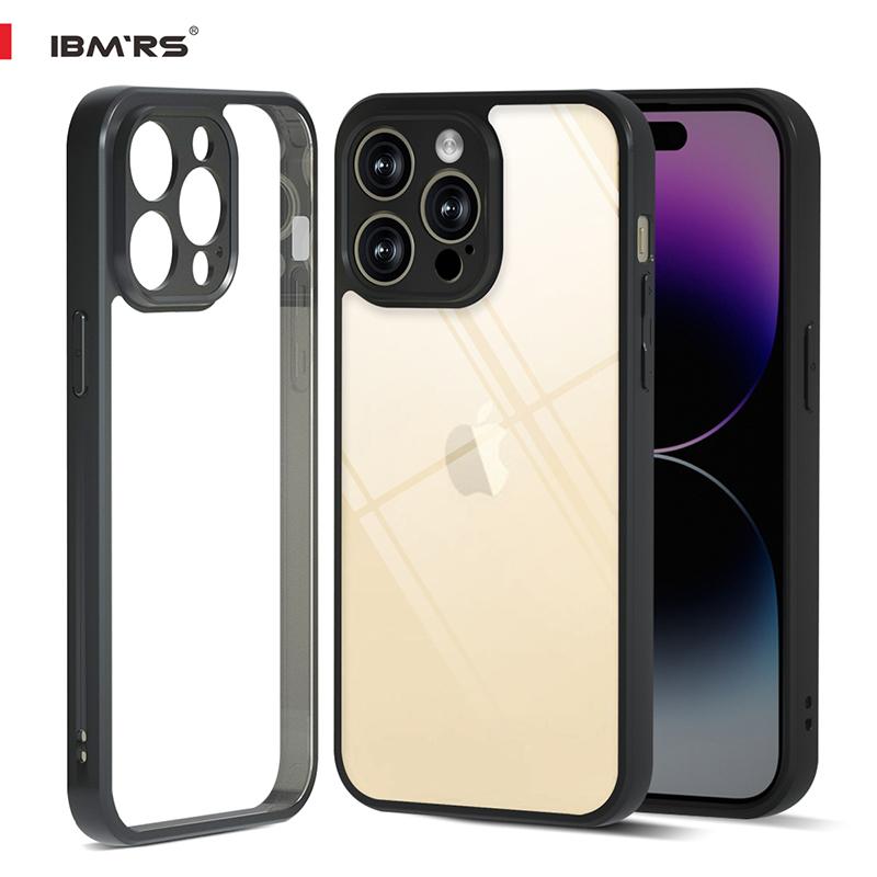 (Comes with wrist strap)IBMRS for Apple iPhone 14 pro max Case 6.7 Inches camo  Clear Hard Back and Flexible TPU Frame Shockproof Phone Cover