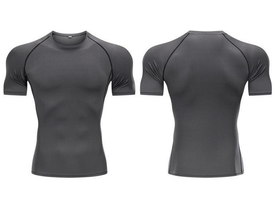 Herren Schnelltrocknendes Kompressions-Sportshirt mit kurzen Ärmeln