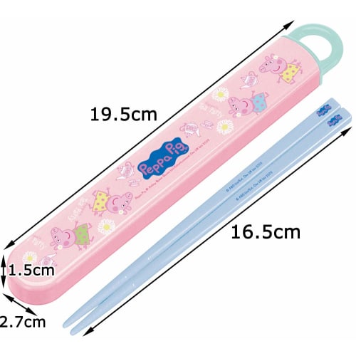 Skater Children's Chopsticks and Chopstick Case Set, Peppa Pig, Made In Japan, 16.5cm, ABS2AM
