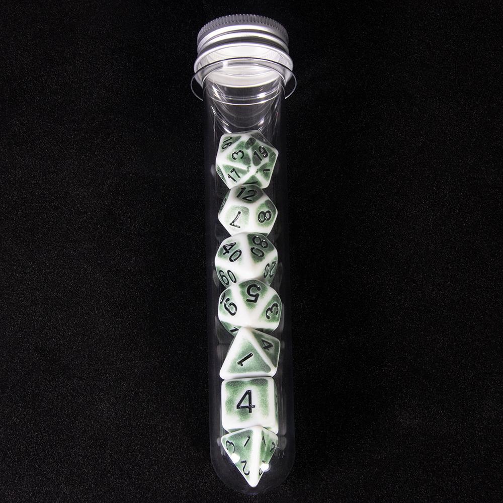 Retro DND Dice Set 7pcs Polyhedral Dice for D&D RPG Roll Playing Tabletop Dices Complete D4 D6 D8 D10 D12 D20 with Tube