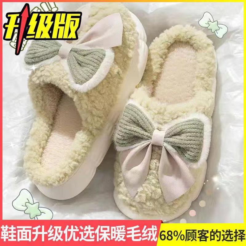 Warm Cotton Slippers Autumn and Winter Bag Heel 2025 New Indoor Home Thick Sole Plush Outer Shoes