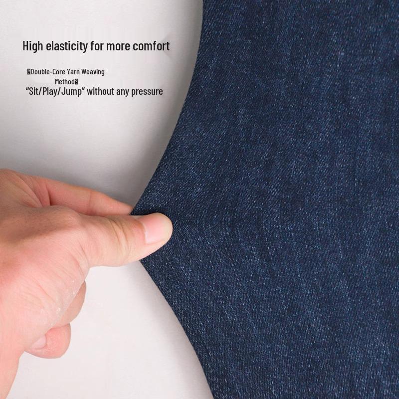 Women's High-Waist Retro Blue Slimming Cigarette Jeans - 2025 Spring & Autumn Collection