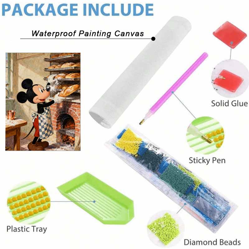 Disney 5D diamond painting set Mickey Mouse baking DIY handmade diamond painting art production diamond decorative painting