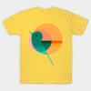 Men Black Print T-shirt Little Bird No-Cut Transfer Paper Print Cotton Tshirt