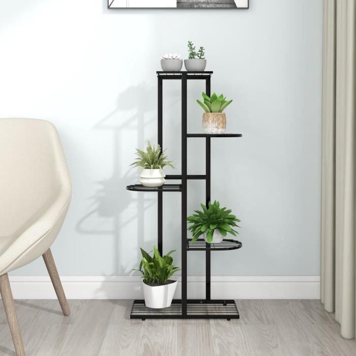 VidaXL Plant Stand 5 Levels 43x22x98 Cm Black Metal