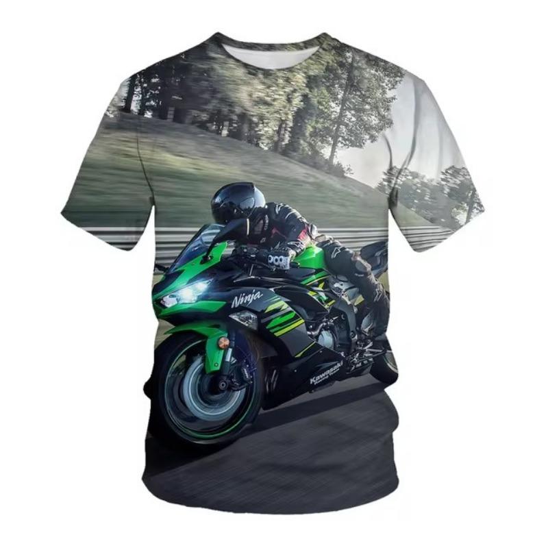 Sommer und Sommer heißer Verkauf Rundhals Motorrad Jugend 3D gedruckt Herren T-Shirt täglich lässig personalisierte trendige Top