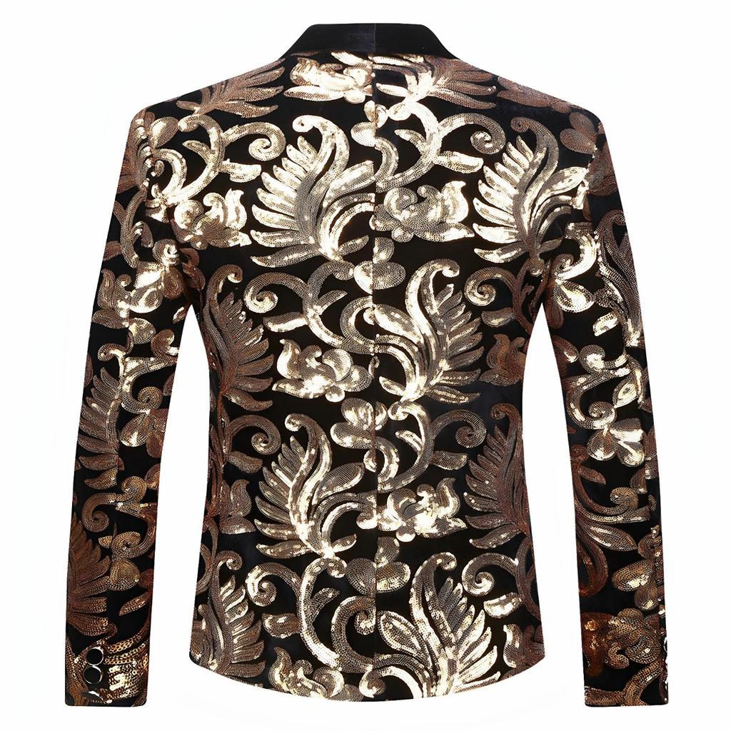 Costume Sacouri cu Paiete Aurii Strălucitoare cu Model Floral pentru Băieți