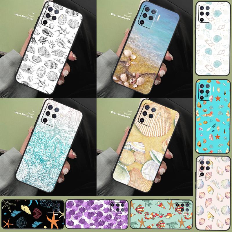 Seashell Shell Sea Art Case For Oppo A80 A78 A98 A40 A60 A18 A38 A58 A15 A17 A77 A74 A94 A54 A57S A16 A76 A96 Cover