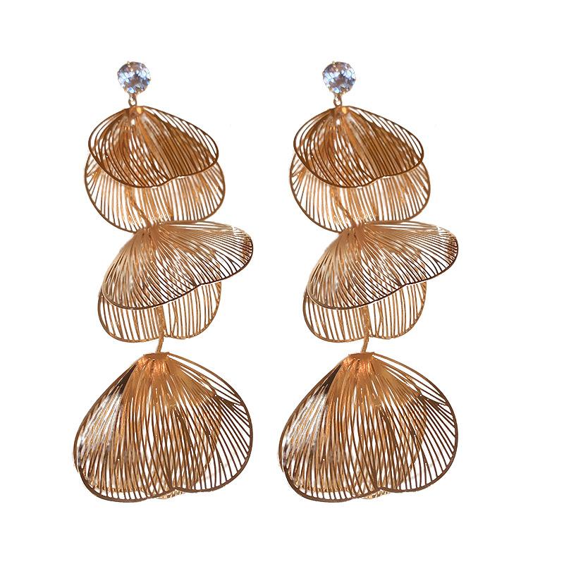 Metallic Fishtail Long Tassel Earrings Elegant Earrings for Women