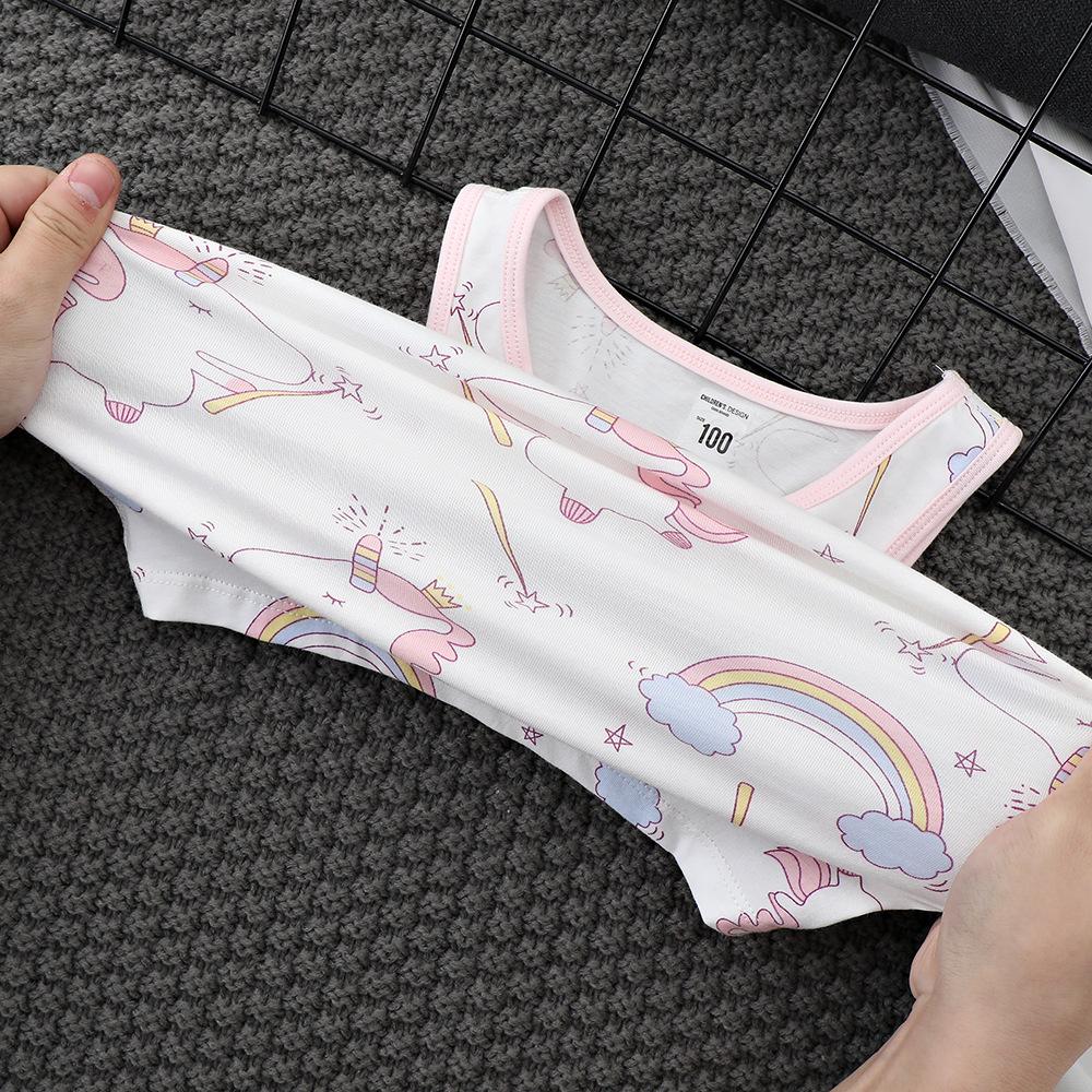 Traceless cotton children's vest summer new boys and girls baby suspender sleeveless boneless backing thin pajamas tide
