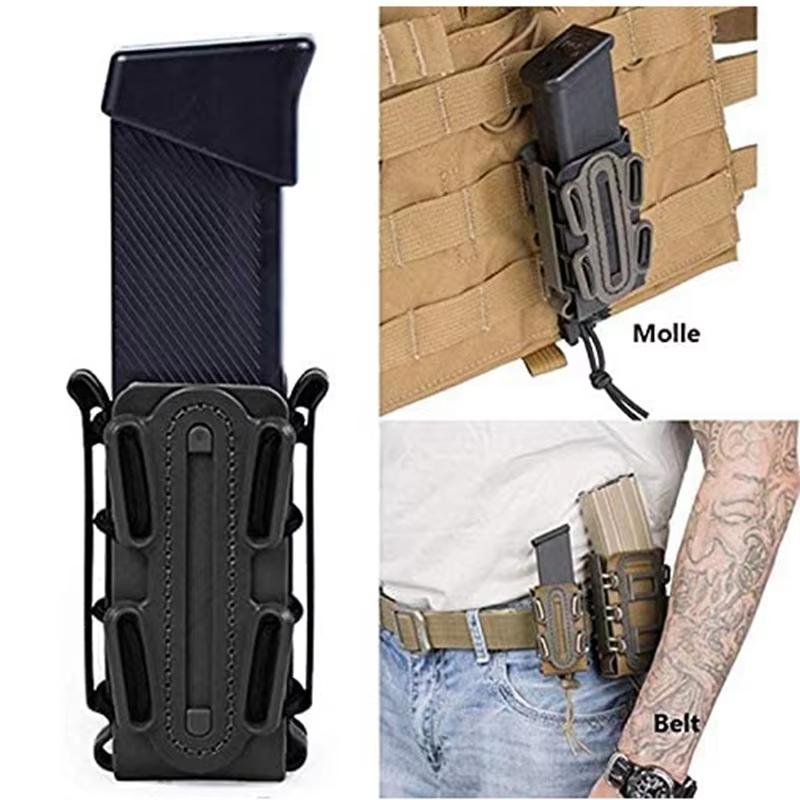 Tactical 9mm Single Magazine Pouch with Molle Clip Quick Release for  Holder Soft Shell Holster  Hunting Gear