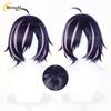Anime Yurufuwa Hame Neko Short 35cm Mixed Color Cosplay Anime Wig Heat Resistant Synthetic Wigs Halloween + A Wig Cap