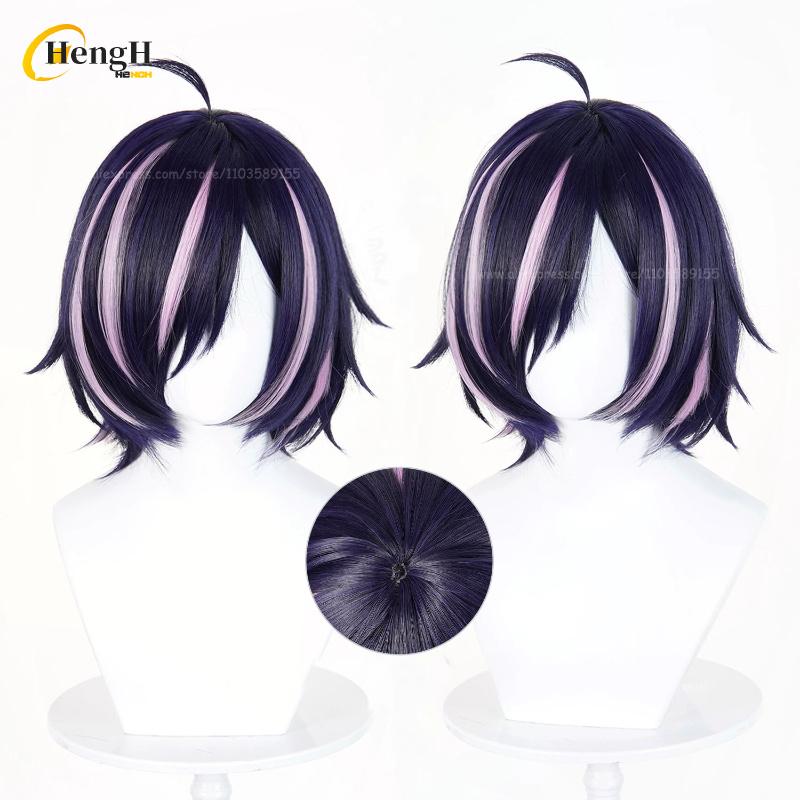 Anime Yurufuwa Hame Neko Short 35cm Mixed Color Cosplay Anime Wig Heat Resistant Synthetic Wigs Halloween + A Wig Cap