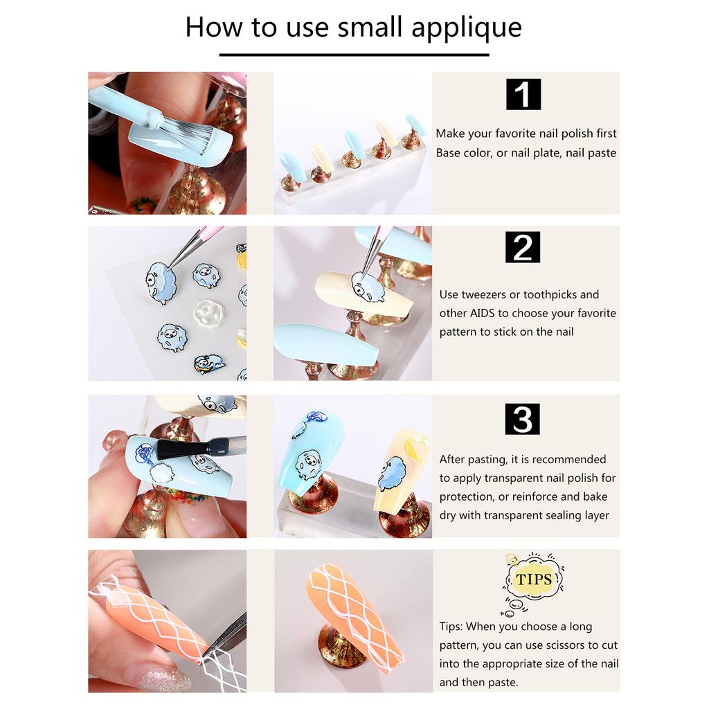 5D Präglade Nagelkonstklistermärken Diamantdesign Nageldekaler Självhäftande Nageldesignklistermärken för Nagelkonstdekorationer