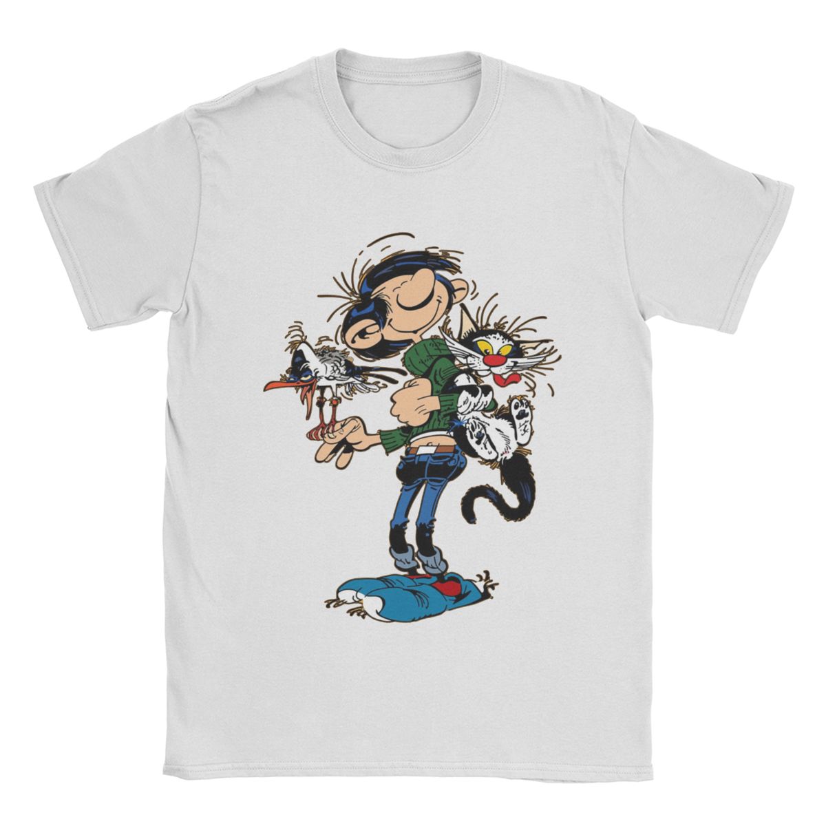 

Men s The Twins Of Gambler Gomer Goof T Shirts Gastone Lagaffe Pure Cotton Clothing Cool Round Neck Tee Shirt Gift Idea T-Shirt 4XL