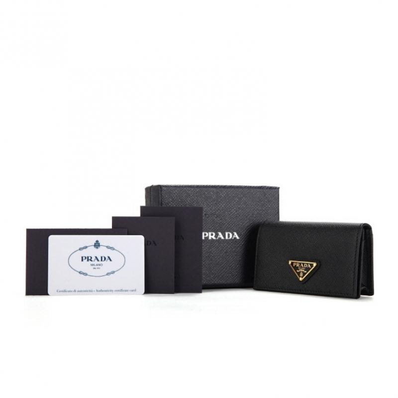 Prada Saffiano Triangle Logo Card Wallet 1mc122 Qhh F0002