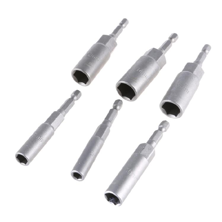 

1/4 Hex Shank Nut Driver Bit Set Quick Changes Sockets Nut Impacts Driver Adapter Drill Bit Extension Sockets 1