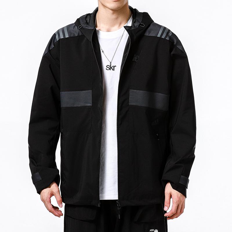 adidas Jackets Men's Black Hooded Moderate Other (Unisex) Jackets H40235