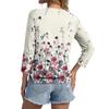 Women's 3/4 Sleeve Top Neck Hem V,Neck Summer Casual ,Shirt Vintage Printed Top
