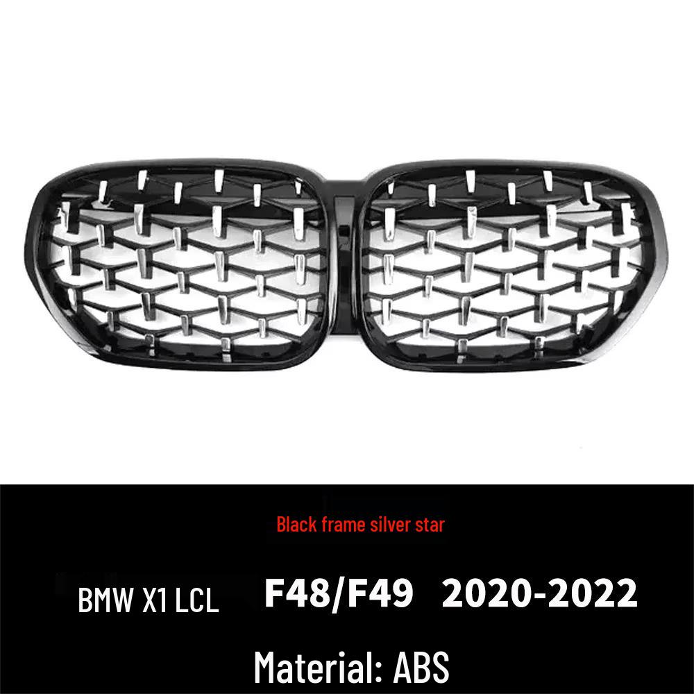 Compatible Black Chrome Kidney Grille for 2020-2022 BMW X1 F48/F49