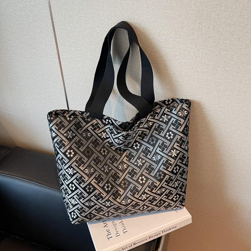 2025 Summer New Chinese Style Fashion Simple and Aesthetic Style Personalized Shoulder Bag Tote Bag Women's Large Capacity