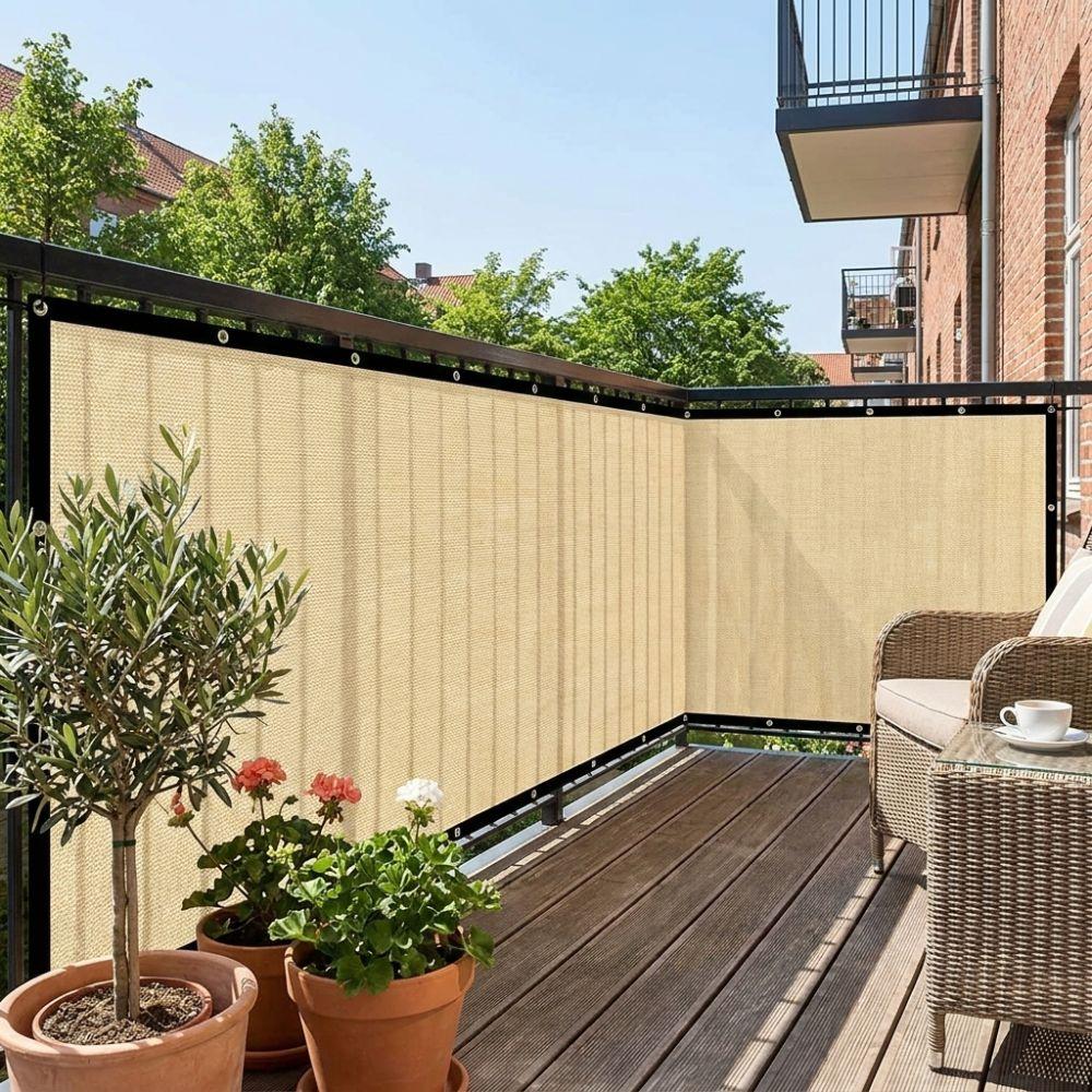 Thickened Balcony Fence Privacy Shade Screen Sun Protection Railing Shade Cloth Screen  Wall Patio