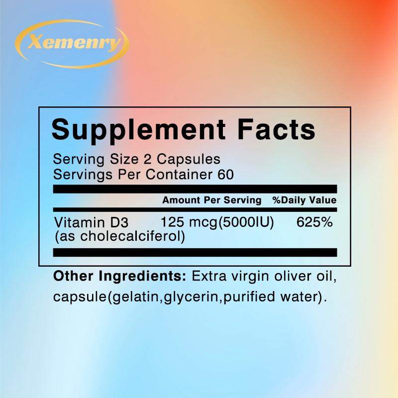 XEMENRY - 125 mcg Vitamin D3 - Bone Health - Immune System