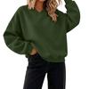 Women's V-Neck Long Sleeve Loose Fit Sweatshirt Color Comfortable Casual Pullover