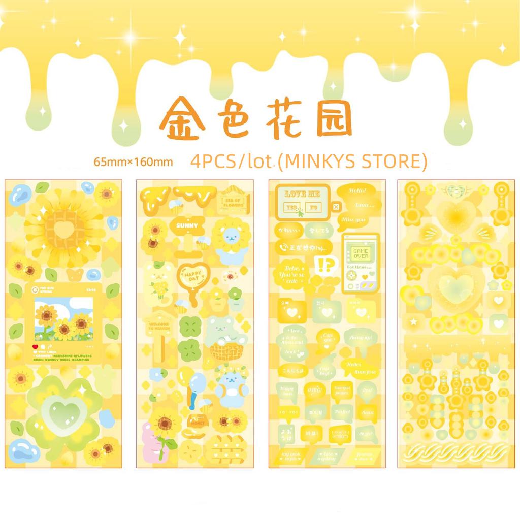 MINKYS New Arrival 4pcs/lot Kpop Photocard Decorative Stickers Laptop Decorative Sticker School Stationery