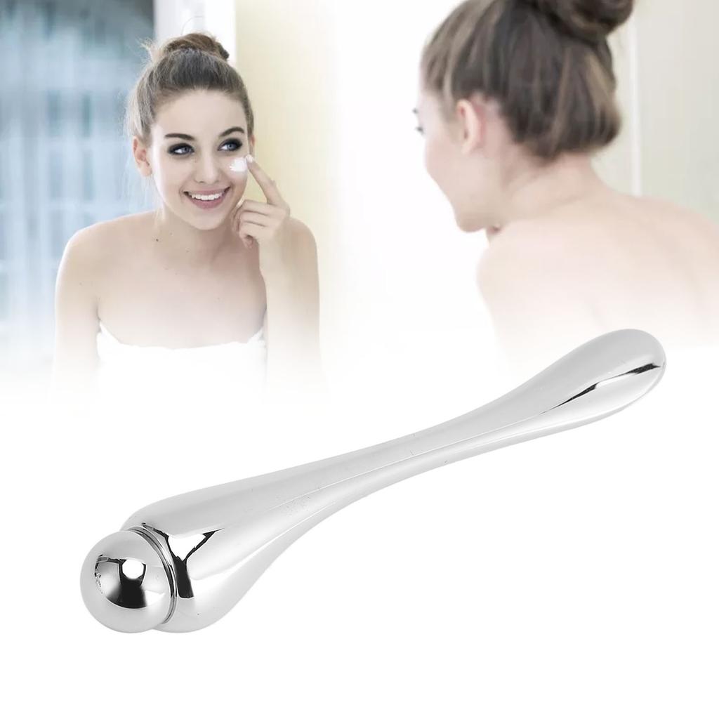 Bastão Massageador de Olhos com Rolo Elegante Luxo Leve Promove Absorção Metal Bastão Massageador de Olhos