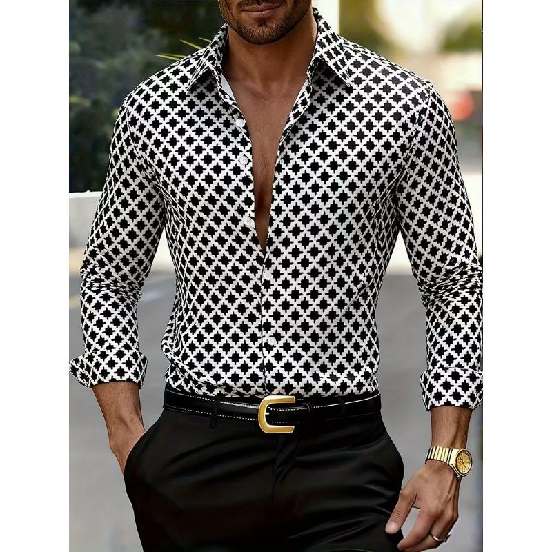 European and American Men's Striped Long Sleeved Shirt, Suitable for Commuting, Casual Fashion, and Street Wear