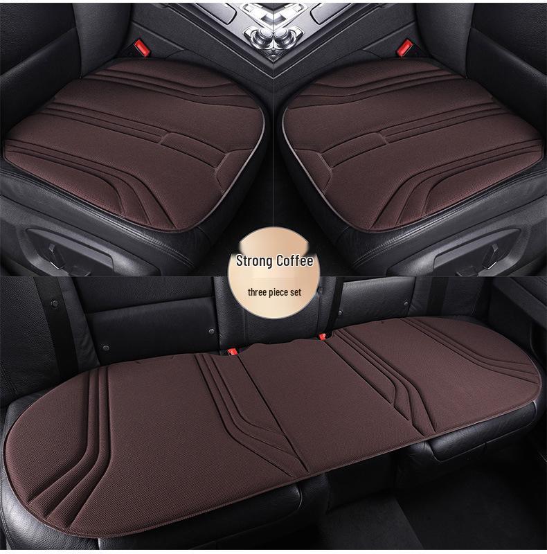Three-Piece Seaweed Fiber Car Seat Cushion Set: Universal, Comfortable, Breathable, Non-Slip, All-Season Cover.