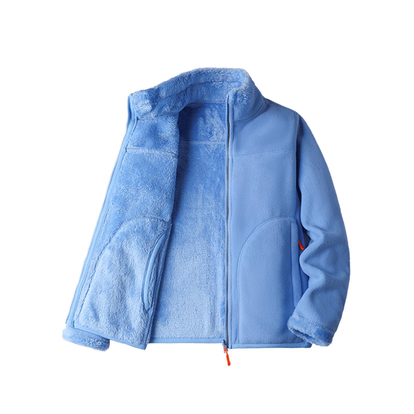 

Женская повседневная модная удобная свободная и зимняя теплая плюс бархатная двухсторонняя одежда с воротником-стойкой повседневная флисовая куртка XXXL