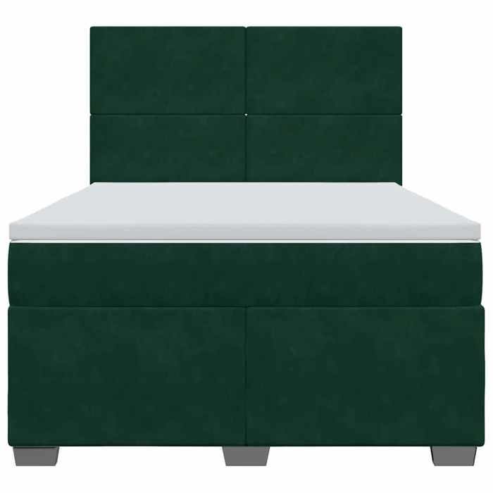 Maison Exclusive - Sommier à lattes de lit et matelas Vert foncé 140x190cm Velours