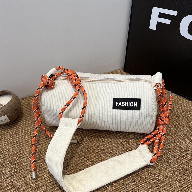 

Trendy Unisex Corduroy Casual Commuter One Shoulder Sports Underarm Bag For Daily Fashion белый