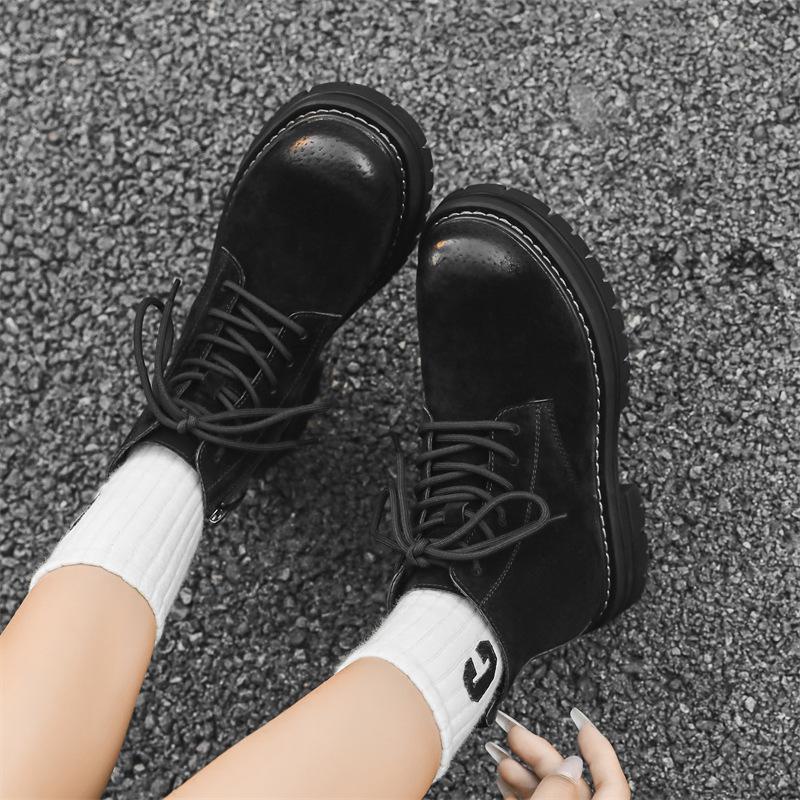 Martin Boots Herren Sommer atmungsaktiv High-Top Paar Werkzeugstiefel Rhabarberstiefel dicksohlige erhöhende kurze Stiefel 5781-H