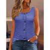 JPNTKY Women's Fashion Casual Sleeveless U-Neck  Blouses & Shirts