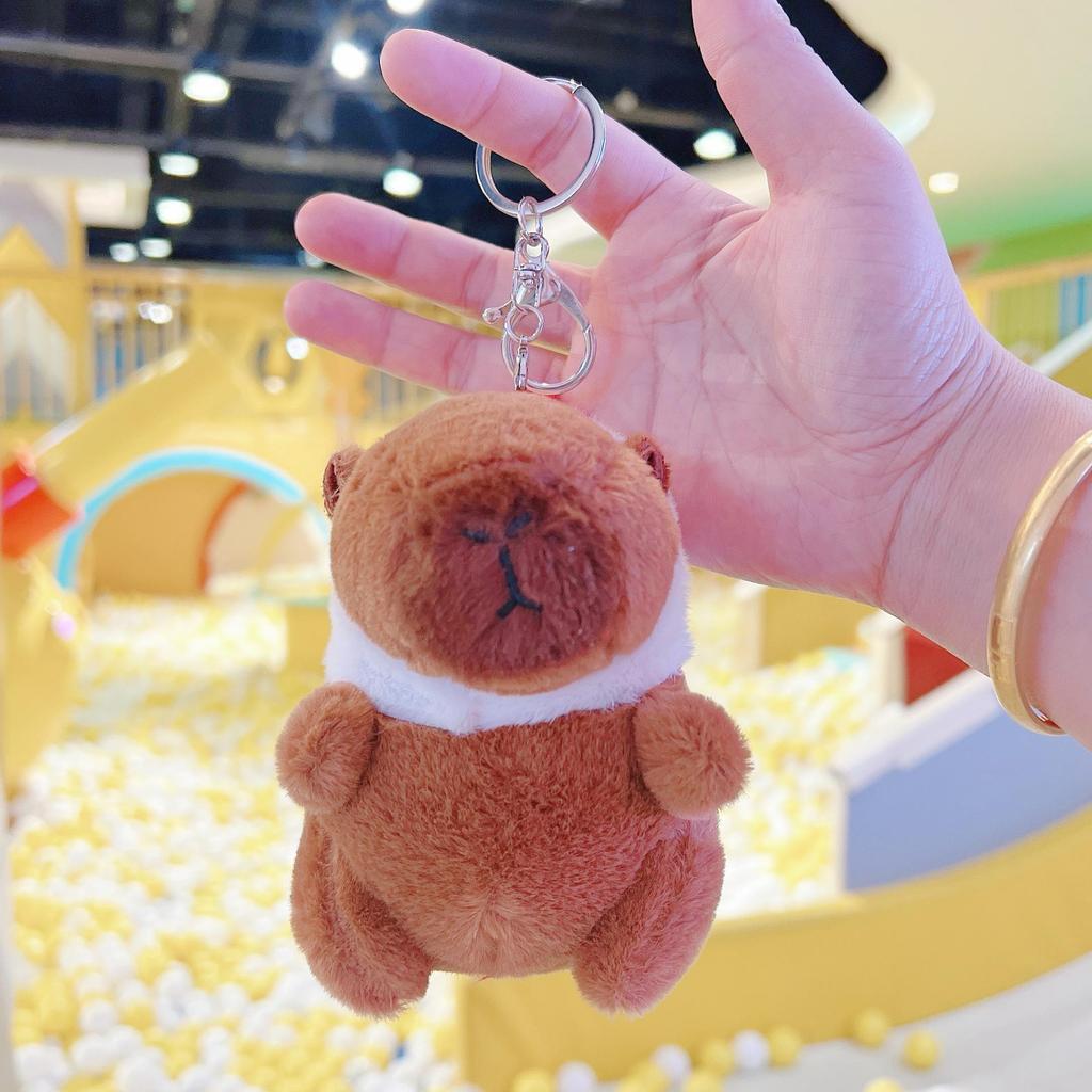 Little Red Book Capybara & Guinea Pig Plush Keychain Ornament