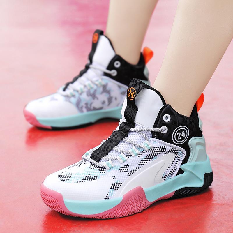 Children's Basketball Shoes 22 Spring New Children's Sports Shoes Mesh Breathable Middle and Older Children's Student Sneakers Generation