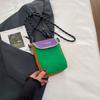 Nylon Crossbody Bag Mini Patch Color Block Design for Women Men Compact Phone Purse for Outdoor Events Travel