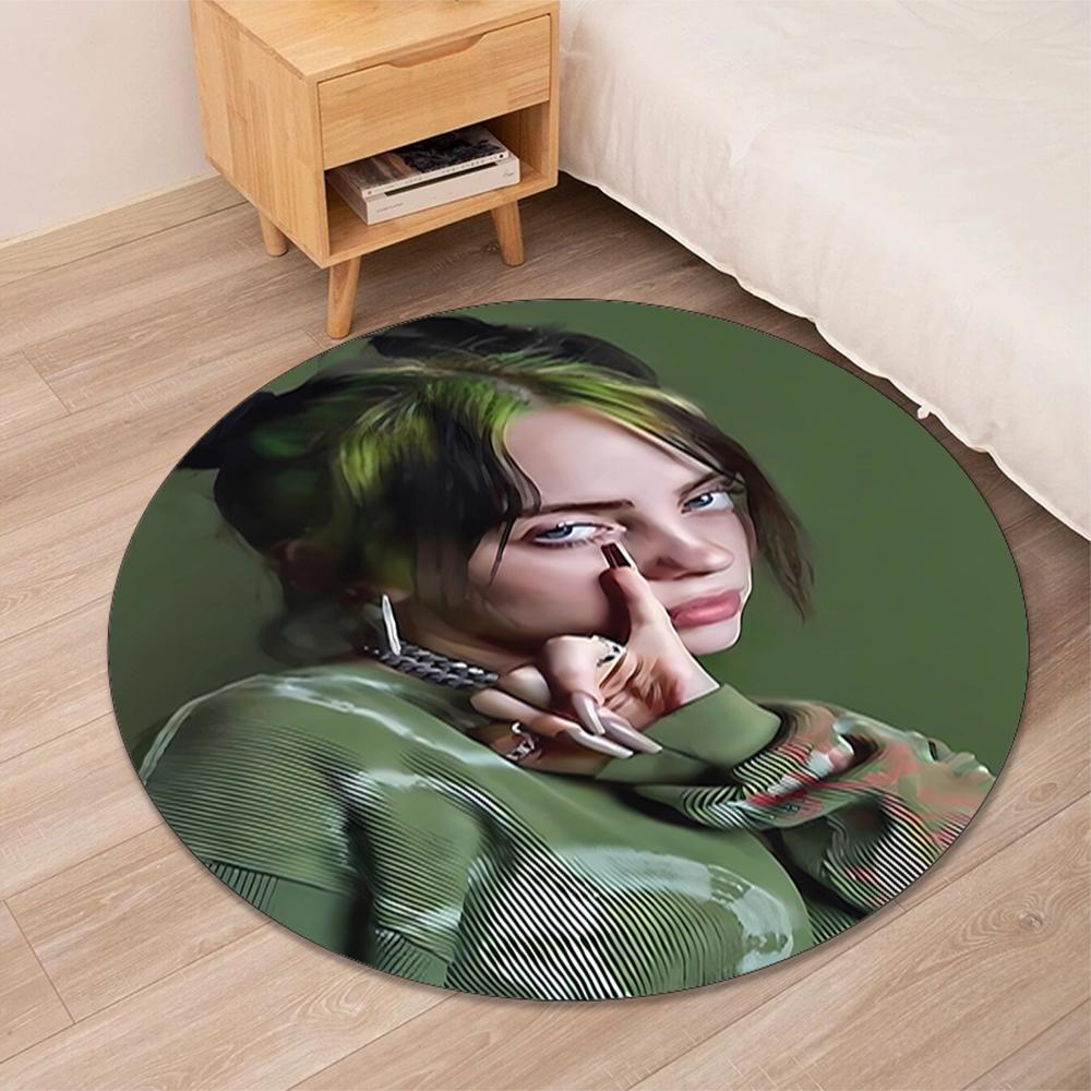 Billie Eilish Printed Round Rug Carpet Chair Rug Area Rug Entryway Doormats,for Office Chair Living Room Bedroom Kitchen Room.