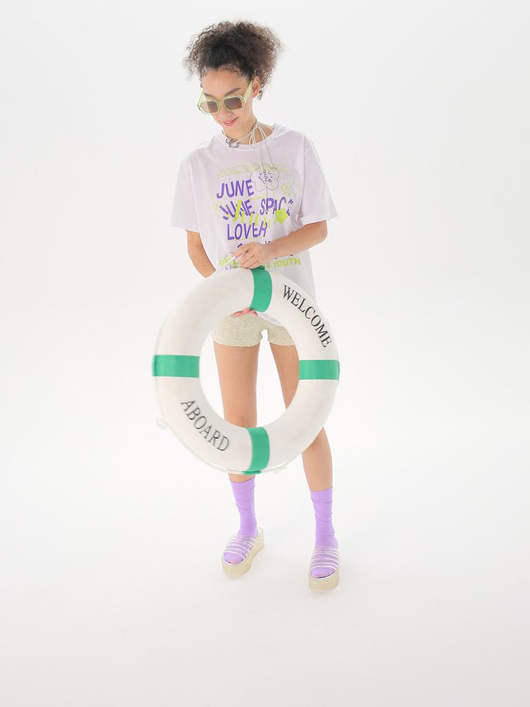 JUNEJUNE SPACE Lover Boxy T-Shirts_White