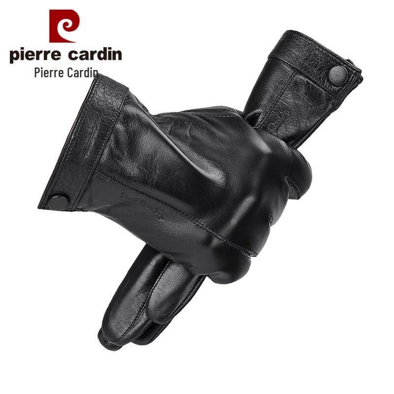 Pierre Cardin Men's Plush-Lined Goatskin Touchscreen Gloves