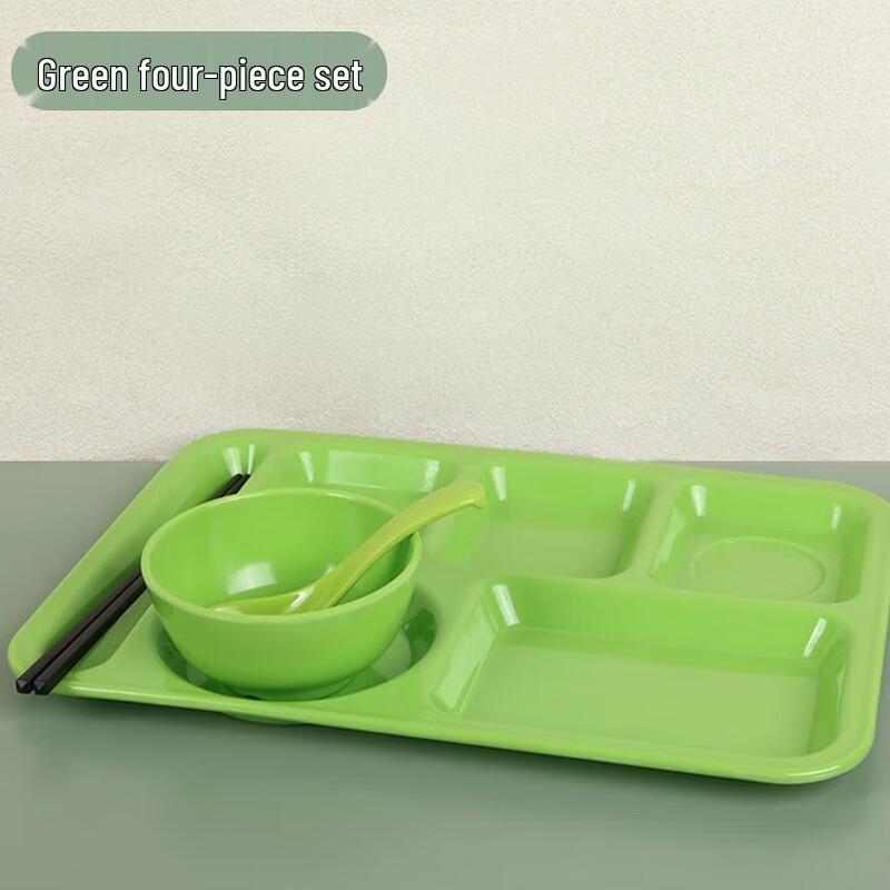 Rectangular Melamine 6-Compartment Lunch Tray