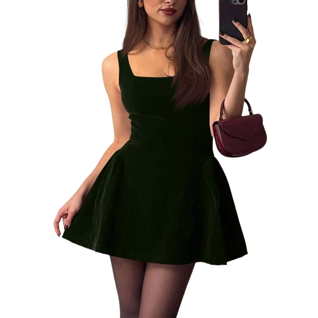 Women's Fashion Color Sleeveless Dress
