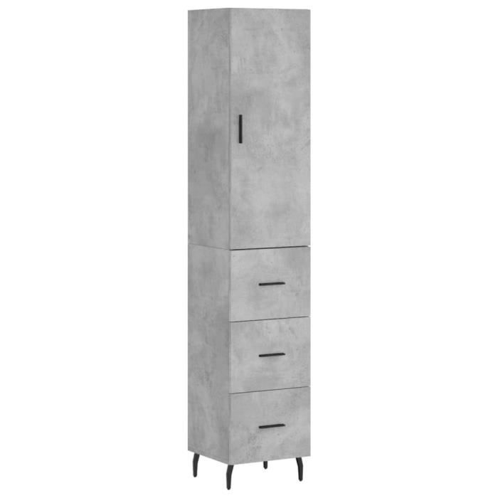 VidaXL Highboard Concrete Grey 34.5x34x180 Cm Engineered Wood 3198869