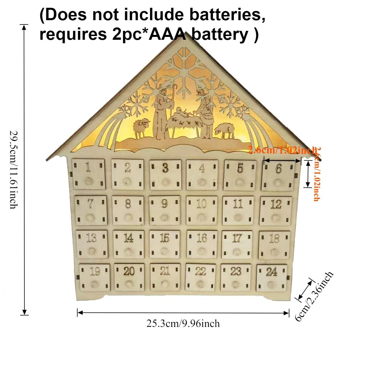 24-Drawer Advent Calendar with 24 Drawers Perfect for New Year S Day, Christmas & Holiday Decorations, Christmas Decorations 1pc