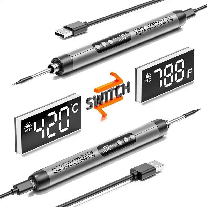 Wireless Soldering Iron Usb Portable Digital Display Diy Rep