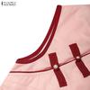 ZANZEA Women Elegant Casual Round Neck Summer Sleeveless Print Dress