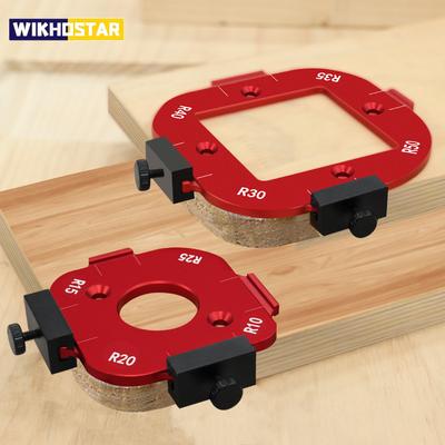 Aluminium Rundungsradius-Schablonensatz - Oberfrästisch-Vorrichtung für Holzbearbeitung, Bogenschneidehilfe mit abnehmbarem Clip, Größen R10-R50